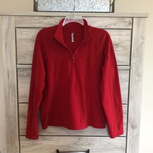 Old Navy - Quarter Zip Fleece Sweatshirt - Red - Juniors Large - Women’s Small